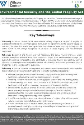Environmental Security and the Global Fragility Act Policy Brief Cover